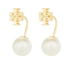 Gold and Pearl Drop TB Earrings
